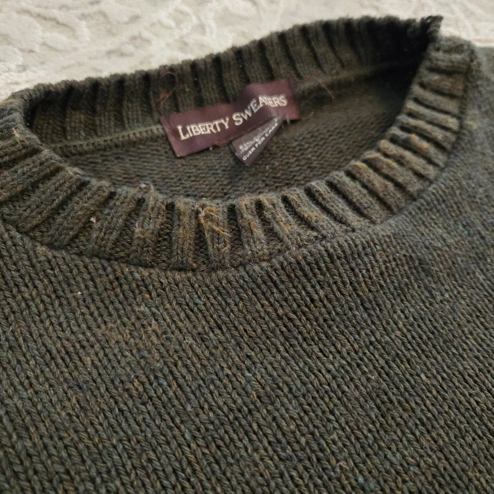 Dark green and White Snowflake Nordic Vintage Y2K Sweater
